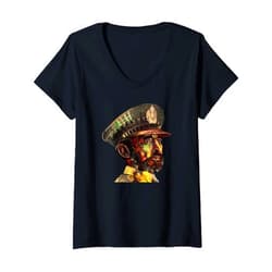 Visionary Emperor Selassie Womens Ethiopian Visionary Emperor Haile Selassie Rasta Jamaican V-Neck T-Shirt