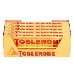 Toblerone Swiss Milk Chocolate Candy Bars with Honey and Almond Nougat, 20-3.52 oz Bars