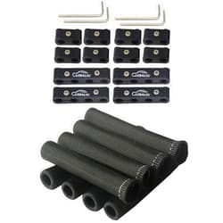 LEDAUT Black 8Cyl Spark Plug Heat Shield Protector and 12pc Engine Spark Plug Wire Separator Insulating Fire Sleeve with Divider Suit for 8mm 9mm 10mm