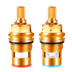 Dreyoo Hot Cold Faucet Cartridge Replacement Compatible with hansgrohe Basic Set, Axor Carlton, Citterio, Steel and Terrano Valves, 1 Inch Turn Flow Cartridge Replacement for 94008000 94009000