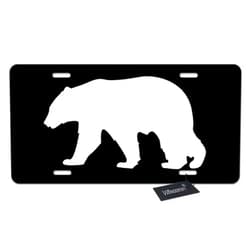 Wondertify License Plate Bear Walking on The Black Background Decorative Car Front License Plate,Vanity Tag,Metal Car Plate,Aluminum Novelty License Plate for Men/Women Car,6 X 12 Inch