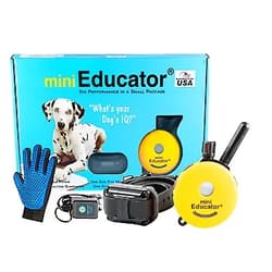 Mini Educator Dog Training e Collar - Educator ET-300 / ET-302 Remote Trainer System - Waterproof - Vibration Tapping Sensation with Bundle Soft Silicone Pet Grooming Glove ET-300 - 1/2 MILE collar