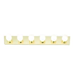 Nuvo SF77/190 Six Light Vanity, 36 in 6, Brass-Polished/Cast