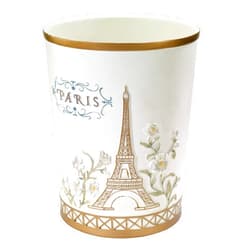 Avanti Linens - Wastebasket, Hand Painted Resin, Chic Bathroom Decor (Paris Botanique Collection)