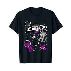 Asexual Shirts LGBT Pride Ace Men Women Gifts Asexual Cats Planet Ace Pride Flag Lgbt Space Women Girl Kid T-Shirt