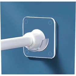 LADYMOON Adhesive Shower Curtain Rod Holder 4 Pack,Transparent Tension Bracket,No Drilling(Not Included Rod)（Only For Rods Less Than 1 Inch in Diameter at Both Ends）