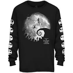 Disney Nightmare Before Christmas Jack Skellington Moon Long Sleeve Adult T-Shirt