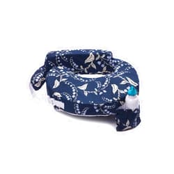 My Brest Friend Original Nursing Pillow Enhanced Ergonomics Essential Breastfeeding Pillow Support For Mom & Baby W/ Convenient Side Pocket, Double Straps & Slipcover, Navy Bluebells