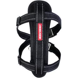 EzyDog Premium Chest Plate Custom Fit Reflective No-Pull Padded Comfort Dog Harness - Perfect for Training, Walking, and Control - Includes Car Restraint Attachment (Large, Black)