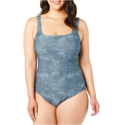 TYR Women's Standard Durafast Elite Scoop Neck Controlfit Swimsuit, Grey Sandblasted, 8