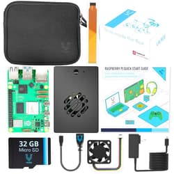 Vilros Raspberry Pi 5-4GB Starter Kit - Turbo Cooled Edition - 32GB Memory (Aluminum Black)