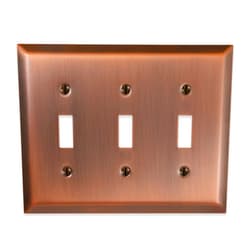 Amerelle Century Triple Toggle Steel Wallplate in Antique Copper