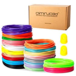 AIMINUO3D AMINUO 3D Pen Filament Refills, 20 Vibrant Colors, 16.40 Feet (5 Meters) Each, Total 328.08 Feet (100 Meters), 1.75mm, Pack with 2 Finger Caps, Not Compatible with 3Doodler Pen