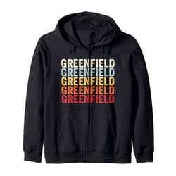 Greenfield California Greenfield CA Retro Vintage Text Zip Hoodie
