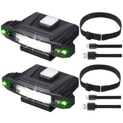 Mudder 2 Pieces Ultra Bright Mini LED Clip on Cap Light USB Rechargeable Motion Sensor Hat Visor Light Waterproof Cap Light Flashlight Headlamp for Fishing Camping Running Hard Hats Helmets, 4 Light Modes