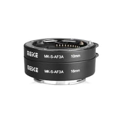 Meike MK-S-AF3A AF Auto Focus Macro Extension Tube Adapter Ring (10mm+16mm) for Sony Mirrorless E-Mount FE-Mount A7 NEX Camera A7 A7II A7M2 NEX3 NEX5 NEX6 NEX7 A5000 A5100 A6000 A6300 A6500 A9 A6400