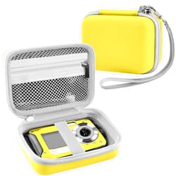 Leayjeen Underwater Camera Case Compatible with YISENCE/QUNVAL/Yifecial/YEEIN 11FT Waterproof Camera,Selfie Underwater Camera for Snorkeling Compact Floatable-Yellow（Case Only）