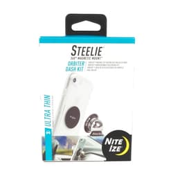 Nite Ize Steelie Orbiter Dash Kit - Metal Plate Attaches to Exterior of Charger - Dashboard System with Magnetic Socket, Dash Mount & Metal Plate - Orbiter