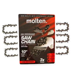 Molten. SunJoe Pole Saw 10 Inch Chain Fits SWJ803E, Worx WG309, Craftsman CMECSP610, Remington 713-04088 Replacement, s40
