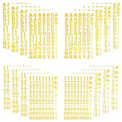 Zonon 1408 Pcs Iron on Letters and Numbers 0.75 Inch Heat Transfer Letters Numbers Adhesive Applique DIY Fabric Vinyl Alphabets for Clothing Printing Crafts Decorations, 16 Sheets(Gold)
