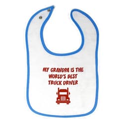 Cute Rascals Toddler & Baby Bibs Burp Cloths Grandpa Grandfather My Grandpa is The World's Best Truck Driver Grandfather Cotton Baby Items for Baby Girl & Boy White Blue Design Only