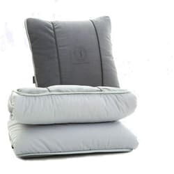 ALIBO Black Grey Travel Throw Blankets Compact Snooze Naptime Blanket Quilt Foldable Bench Sleeping Blankets Quillow