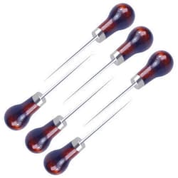 Abvsdu 6PCS Awl Tool,Gourd Shape Wooden Handle Scratch Awl Tool,Awl Tool Sewing for Leather Craft Cloth Pouch Hole DIY Handmade Maker Tool