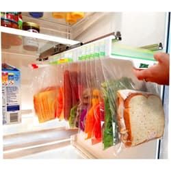 ZIP N STORE Your Refrigerator Organizer - Ziploc Bags Easy Fridge Organizer - Organizes 12 Bags, Perfect For Leftovers, Easy To See & Install, Access Food, Quick Access Slide Track - Mid-Size