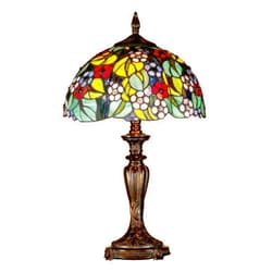 Dale Tiffany TT101102 Hargreaves Table Lamp, Fieldstone and Art Glass Shade