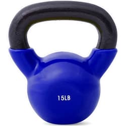 JFIT Kettlebell Weights Vinyl Coated Iron - 12 Size Options, 5lbs-50lbs - Coated for Floor and Equipment Protection, Noise Reduction, Ballistic, Core, Weight Training