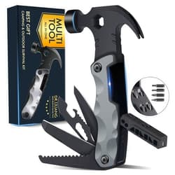 DR.LILIANG Multitool Camping Accessories Stocking Stuffers for Men Dad Gifts, 13 In 1 Survival Multi Tools Hammer Christmas Cool Gadgets for Adults Him Boyfriend Husband Grandpa Women Birthday Valentines Fathers