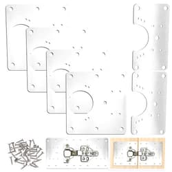 HaiFafafaing 6 Pcs Cabinet Hinge Repair Plate Stainless Steel Cabinet Repairs Kit 2 Sizes Hinge Repair Board with Mounting Screw Cabinets Fixing Plate Bracket for Kitchen Cupboard Door Cabinets