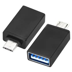AAOTOKK OTG Micro to USB Adapter, Aluminum Alloy Micro USB Male to USB 2.0 A Female OTG (On The Go) Adapter for Android Smartphone Tablets More USB and Micro Devices (2 Pack-Black)