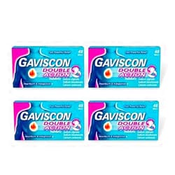Gaviscon Double Action Mint Chewable Tablets,4 Packs 48 Tablets Each