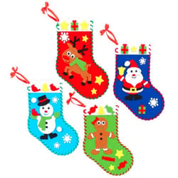 READY 2 LEARN Christmas Crafts - Create Your Own Christmas Stockings - Set of 4 - Christmas Decorations for Home - All Materials Included