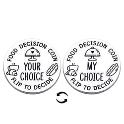 Lucullan Lepole Funny Destiny Flip Coin Gift for Men Women Valentines Day Gifts for Husband Wife Anniversary Birthday Gifts for Boyfriend Girlfriend Food Decision Coin Wedding Couple Gifts for Newlyweds Bride to Be