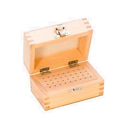 PMC Supplies LLC Wooden Bur Box with 36 Holes Jewelry Making Tool Mini Brush Buff Drill Rotary Bench Tool Organizer