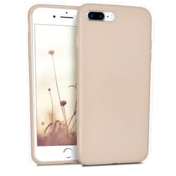 kwmobile Case Compatible with Apple iPhone 7 Plus/iPhone 8 Plus Case - Soft Slim Protective TPU Silicone Cover - Beige Matte