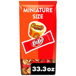 HERSHEY'S KIT KAT and REESE'S Assorted Milk Chocolate Flavored Candy Party Pack, 33.36 oz