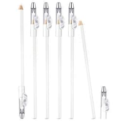 Maitys 6 Pieces White Eyeliner Pencils 2 In 1 Eye Liner Sharpener Pencil with Built in Soft Strokes Eyeshadow Silkworm Brighten Makeup Tool Christmas Valentine's Day Present