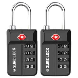 SURE LOCK TSA Approved Travel Luggage Locks, Open Alert Combination Lock for School Office & Gym Locker,Toolbox, Pelican Case,Easy Read Dials- 1, 2 & 4 Pack