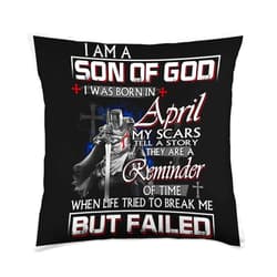 Knight Templar On The Darkest Hour Demons Come Knight Templar I'm A Son Of God April Christian Religious Throw Pillow
