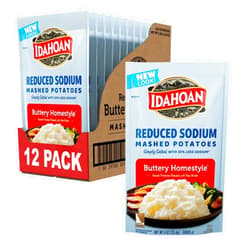 Idahoan Reduced Sodium Mashed Potatoes, Buttery Homestyle, 4 Ounce (Pack of 12)