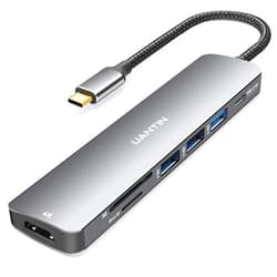 UANTIN USB C Hub 7 in 1 Multiport Adapter with 4K HDMI Dongle, 100W PD, SD/TF Card Reader, 3 USB-A, USBC Docking Station for MacBook Mac Pro/Air, Dell, HP, ASUS, Acer and Other Type C Laptops