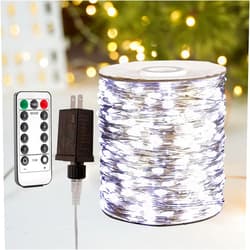 ZELUXDOT Fairy Lights Plug in,100FT 300 LEDs Waterproof String Lights,LED Lights Stirp with Remote 8 Modes for Indoor Outdoor Christmas Wedding Birthday Patio Garden Decoration,Cool White