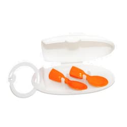 Infantino Couple a Spoons, Baby Food Pouch Toppers with Travel Case, No-Leak Spoons for Baby Puree Food, 2-Pack