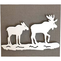 DCentral® Two Moose Flexible Vinyl Screen Magnets: Double-Sided. White-Easier to See, Decorative. Helps Stop Walking into Screens, Covers Small Tears, for Non-RETRACTABLES, Size L 5.2