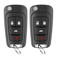 REMOTEAGO fits for Keyless Entry Remote Uncut Flip Key Fob Chevrolet Cruze 2011-2016 Chevy Equinox Camaro 2010-2019 Buick Lacrosse Regal 2010-2016 FCCID: OHT01060512 13504206 (Pack of 2)