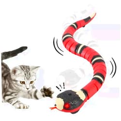 FauKait Cat Toys Snake Interactive,Kitten Toys,Realistic Smart Sensing Snake Toy,USB Rechargeable,Automatically Sense Obstacles and Escape,Electric Tricky Snake Cat Toys for Indoor Cats Dogs(Pink snake)