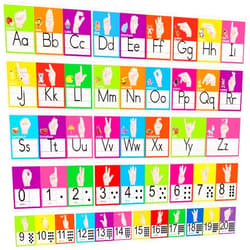 OUNENO ASL Alphabet Number Line Set ABC Number 0-20 American Sign Language Alphabet Numbers Cards Posters Bulletin Board Wall Decorations for Pre-School Kindergarten Elementary Sign Language Classroom Nursery Homeschool